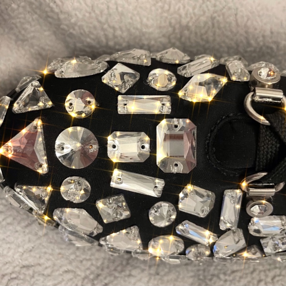 Size 9 RHINESTONE ZIP COMBAT BOOTS - Picture 3 of 8